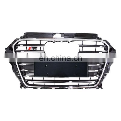 2014-2016 Automotive plastic front grille for Audi A3 Chrome black silver auto front bumper grill for Audi S3