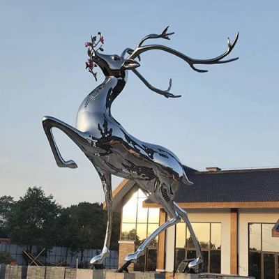 Customized modern outdoor stainless steel animal sculpture metal art sculpture garden