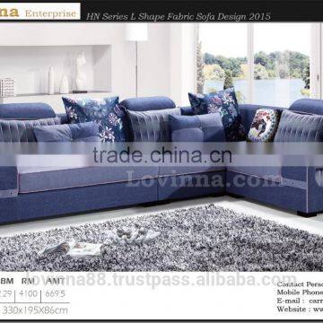 Malaysia Lovinna Fully Washable L Shape Fabric Sofa Design 2015