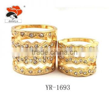 marriage ring cheap flashing wavy multi-layer diamante matching wedding bands