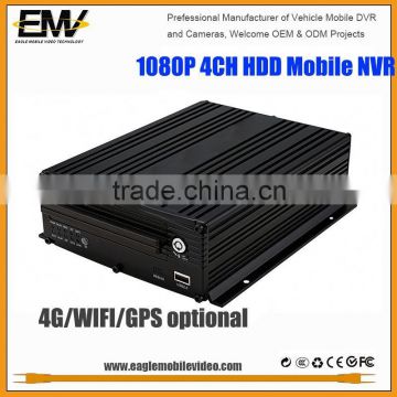 EMV 4 Channel IP 1080P standalong mdvr NVR with 3G GPS WIFI G-Sensor 2TB