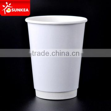 Paper coffee cups plain white double wall 12oz                        
                                                Quality Choice