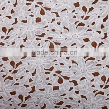 Premium water soluble lace flower skirt The milk silk lace fabrics Small leaves embroidery fabric