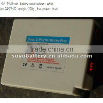 Smart Li-polymer Battery pack for Gloves, Shoes, Cloths,Waistband 7.4V 4400mAh