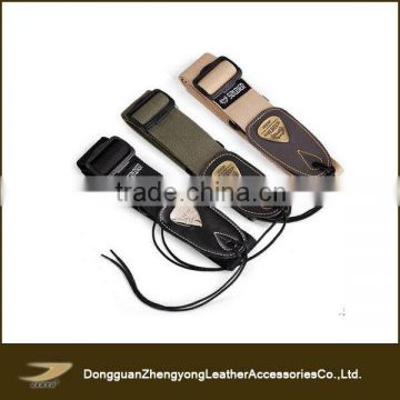 Ajustable unique nylon and leather guitar strap