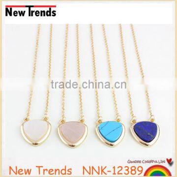 Simple design hot selling necklace with heart shape pendant natural stone heart necklace
