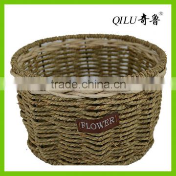 China Colorful Folk Art Flower Basket With Handle