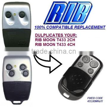 For RIB MOON T433 2CH, RIB MOON T433 4CH universal remote control replacement 433,92MHZ FIXED CODE