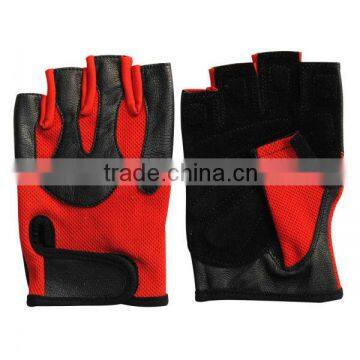 Leather cutomized weight lifting gloves