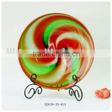Glass Platter in Red and Green