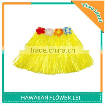 Cheap Children Hawaii Flower Plastic Yellow Hula Skirt