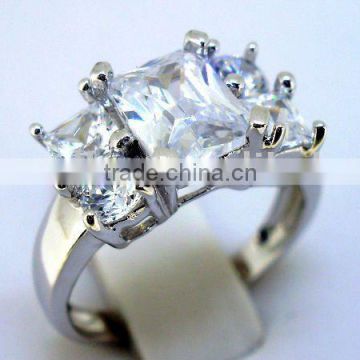 QCR062 925 silver wedding rings,925 sreling silver CZ ring in rhodium plating