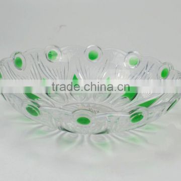 plastic green and fruit plate