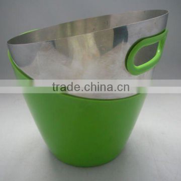 STAINLESS STEEL ICE BUCKET WITH COLORFUL PVC
