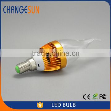 Factory directly provide 3W high lumen led candle light bulb