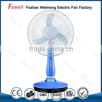 Factory Supply Portable Electric Solar Rechargeable Table Fan With Led Lamp