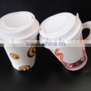 9oz hot coffee paper cup with lid and handle