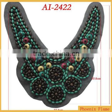 Bohemian wood beads beaded embellishement AI-2422