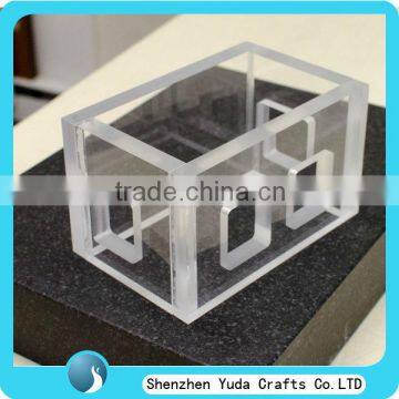 5 sides acrylic display box CNC milling clear acrylic box