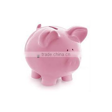 Plastic coin bank, money box, piggy bank