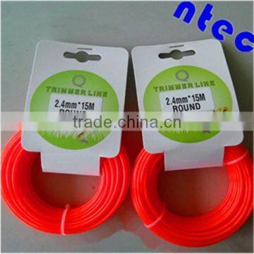 2.4mm round Commercial Grade Nylon Grass Trimmer Brush Cutter Line with 15m card head