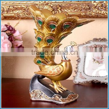 Peacock resin vases for home decoration