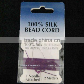 wholesale 100% bead silk threading cord with needle attached
