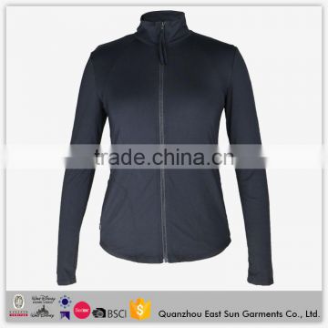 OEM Plain Black Classic Casual Clothes Wholesale Fitness Running Custom Made Softshell Jackets For Women