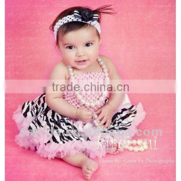 Girls Baby Light Pink Zebra Printed Pettiskirt WR6B
