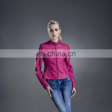 2016 Autumn Winter leather woman fashion jacket pu jacket for women