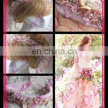 Aidocrystal fashion lace princess rhinestone headpiece,floral tiaras,bridal fascinators