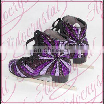 Aidocrystal New Fashion Purple crystal Bling Ice Hockey Skates Women Skate Shoes