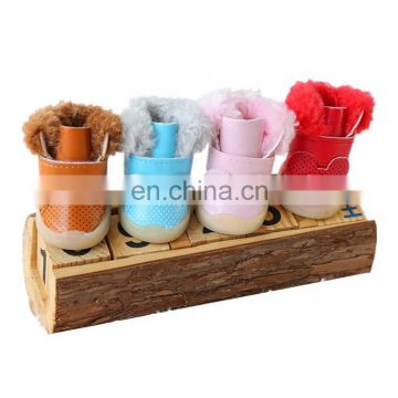Small Puppy Cat boots PU leather winter dog snow shoes for pet
