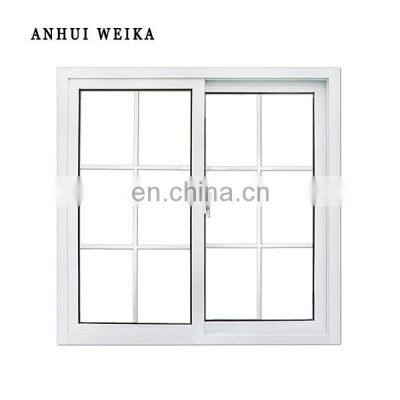 Best quality upvc sliding window grille design double toughened glass PVC window for building