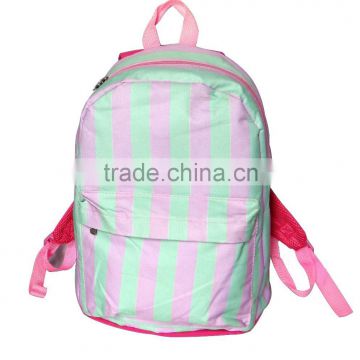 600d polyester girls stripe school backpack