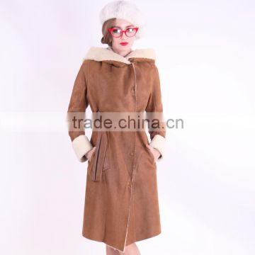 2016 Winter Women Coat Long Slim Fit Wool fur Overcoat