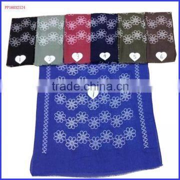 2016 cotton foaming flower printed scarf for dubai