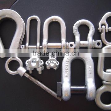 Eye hooks,similar to DIN 689 with safety spring sheet (rigging hardware)