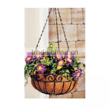 Coco liner outdoor half round balcony hanging basket 2016 metal home & garden planter