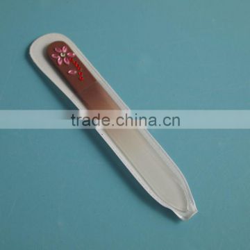 BLC-038 90mm Mini pvc bag packing colorful design rhinestone glass nail file