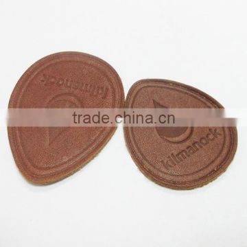 Custom Shaped Laser Cut Bag Logo Brown Leather Badge