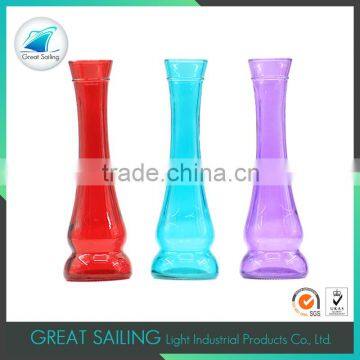 fancy color transparent glass vase for wedding decoration