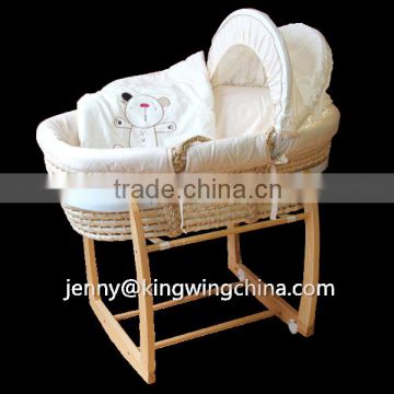 Moses basket with fabric and Deluxe rocking stand