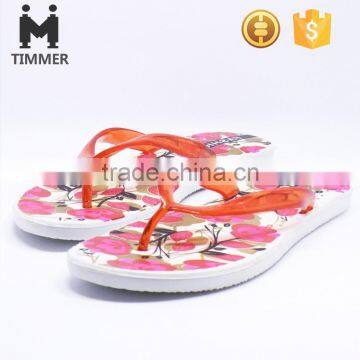 Hottest design fashion personality slippers with red flowers for women