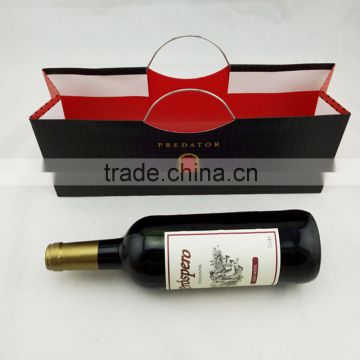 High Quality Cheap Iron handle Wine paper bag