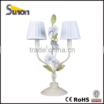 2 lights wrought iron decorative bedroom modern table lamp