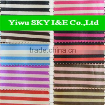 Hot selling mini striped printing polyester satin fabric with pvc foam backing