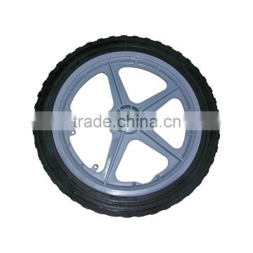 14in semi-pneumatic wheel with plastic rim 14''*2'' rubber wheel Toy cart wheel