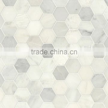 High Quality Greecian White Hexagon Marble Mosaic Tiles For Bathroom/Flooring/Wall etc & Best Marble Price