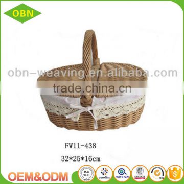 China custom excellent quality wholesale cheap handmade mini empty wicker picnic basket
